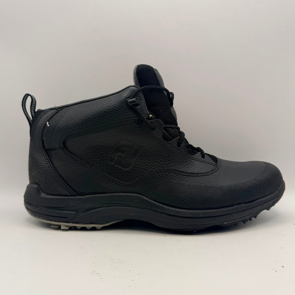 FootJoy Winter Golf Boots Mens 9 M Black Leather Spiked Mid Top
